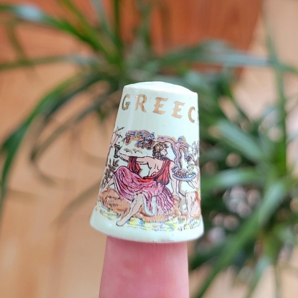 Vintage Greek Goddesses & Animals Thimble